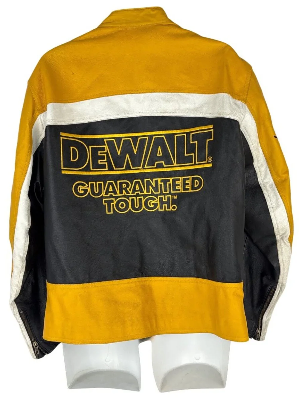 Vtg Wilsons Leather NASCAR Jacket Matt Kenseth 17 DeWalt Racing Bomber Black Yel